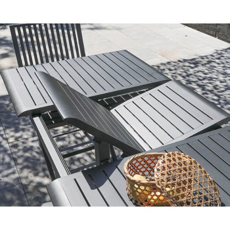 Table de jardin extensible aluminium - Sotta - L.110/150 x l.74 cm - rallonge papillon