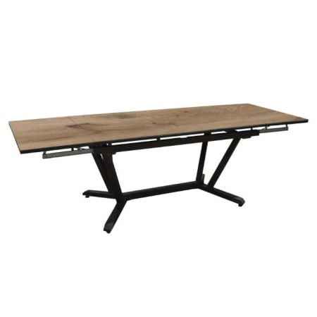 Table de jardin extensible aluminium plateau HPL - Vita - L.180/230/280 x l.100 cm - plateau couleur Bois