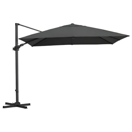 Parasol d&eacute;port&eacute; inclinable par coulissement &agrave; manivelle - NH - L.3 x l.3 m toile couleur Chin&eacute; graphite