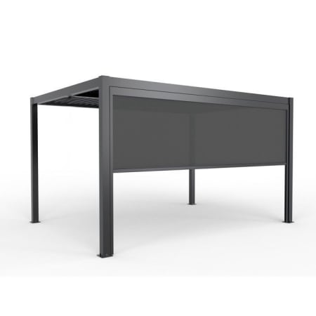 Store enrouleur vertical - motoris&eacute; - l.3,7 x H.2,18 m - Ximax anthracite semi ouvert