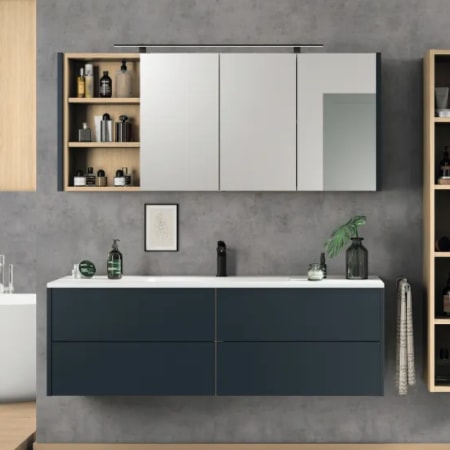 Panneau MDF U590 PM/ST9 PerfectSense laqu&eacute; Bleu Intense - L.2800 mm / l.2070 mm / Ep.19 mm image en situation