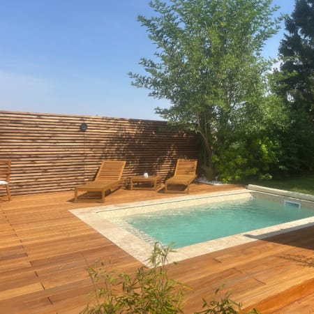 Lame terrasse bois exotique - GARAPA - LISSE - Ep.21 mm / l.145 mm - Grandes longueurs