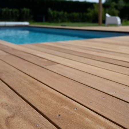 Lame terrasse bois exotique - CUMARU - LISSE - Ep.21 mm / l.145 mm - Grandes longueurs