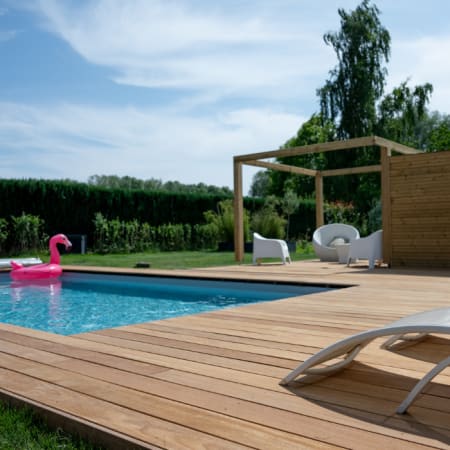 Lame terrasse bois exotique - CUMARU - LISSE - Ep.21 mm / l.145 mm - Grandes longueurs