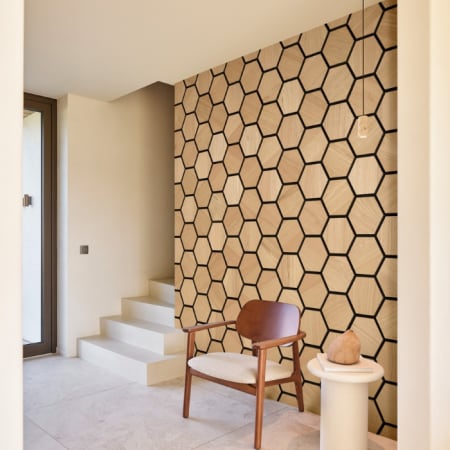 Panneaux acoustiques - Hexa - Natural - L.2700 mm x l.520 mm x &Eacute;p.21 mm - TOCCA LEGNO - Paquet de 1,49 m&sup2; image en situation