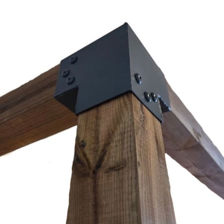 Kit Pergola Bois Autoport&eacute;e 90 - Pin Trait&eacute; Brun L3 m x L3 mx H2.5 m