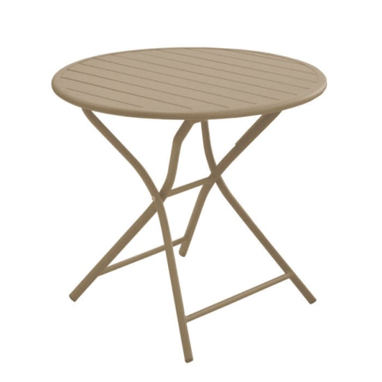 Table de jardin ronde pliante aluminium - Globe - &Oslash; 80 cm - 2 personnes - sand