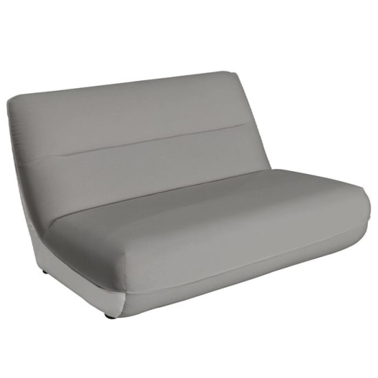 Canap&eacute; de jardin aluminium et tissu - Cosi - 2 places - Ch&acirc;ssis cr&egrave;me et coussin gris