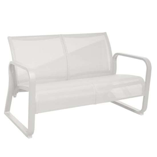 Canap&eacute; de jardin lounge aluminium  - Quenza II - 2 places blanc/blanc