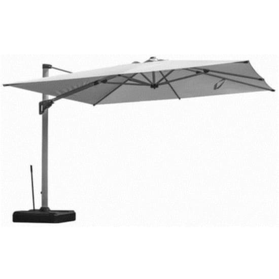 Parasol d&eacute;port&eacute; orientable Motoris&eacute; + Led - Grey - L.3 x l.3 m