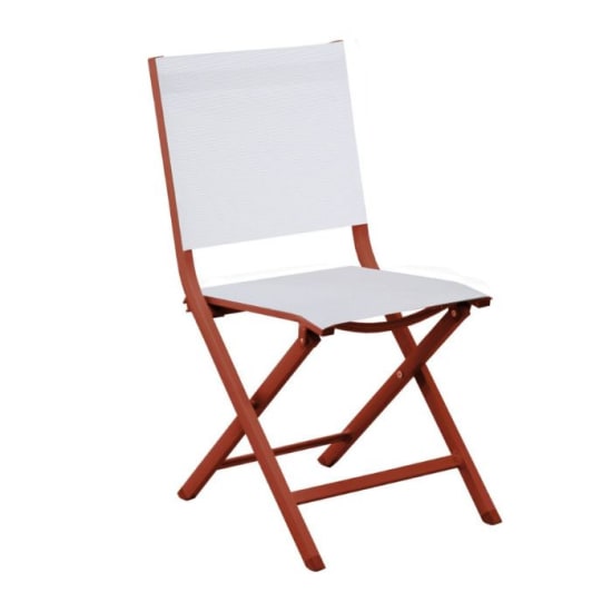 Chaise de jardin pliante aluminium et toile - Th&eacute;ma