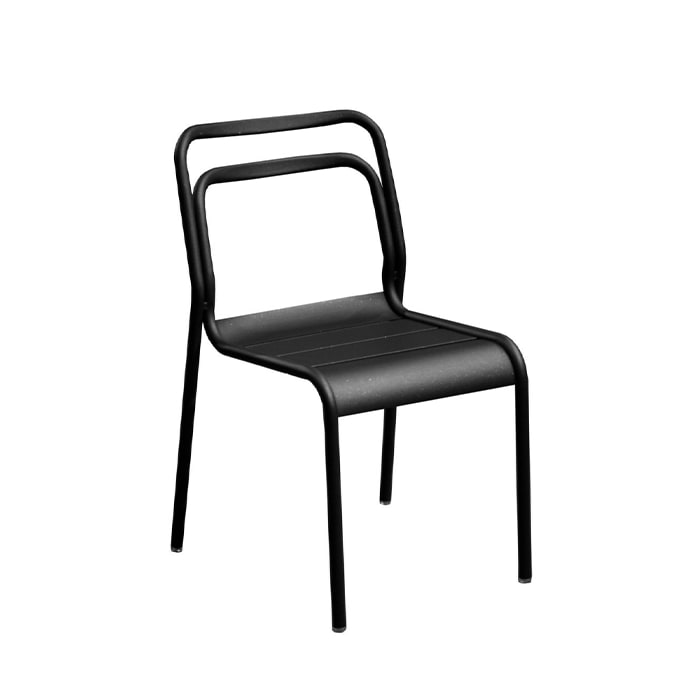 Chaise de jardin empilable EOS - alu - noir Chaise de jardin empilable EOS - alu - noir