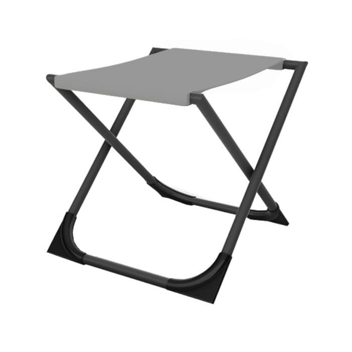 Tabouret de jardin pliant acier cataphor&egrave;se et toile - Easy - perle