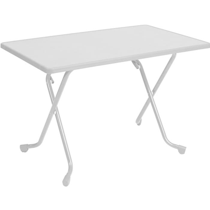 Table de jardin pliante acier époxy - Cola - L.110 x l.70 cm - 2 personnes - blanc Table de jardin pliante acier époxy - Cola - L.110 x l.70 cm - 2 personnes - blanc