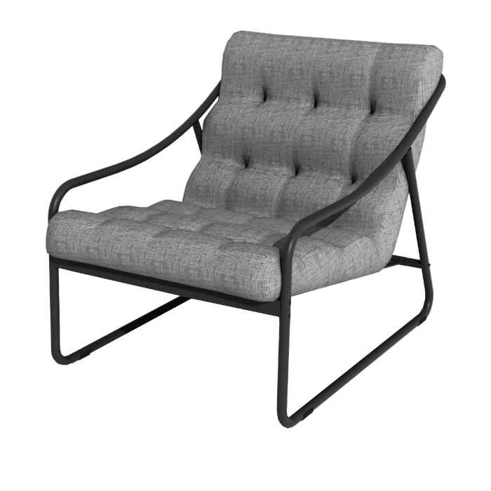 Fauteuil bas de jardin relax aluminium et tissu - Bord'eau - graphite/chiné gris Fauteuil bas de jardin relax aluminium et tissu - Bord'eau - graphite/chiné gris