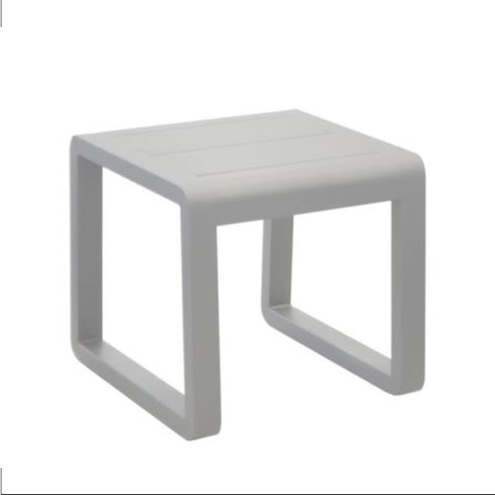 Table basse aluminium - Antonino - L.54 x 58,4 cm - Blanc Table basse aluminium - Antonino - L.54 x 58,4 cm - Blanc