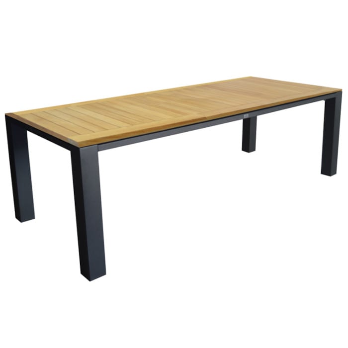 Table de jardin aluminium plateau Teck FSC® - Torino - L.180 x l.100 cm - 6/8 personnes Table de jardin aluminium plateau Teck FSC® - Torino - L.180 x l.100 cm - 6/8 personnes