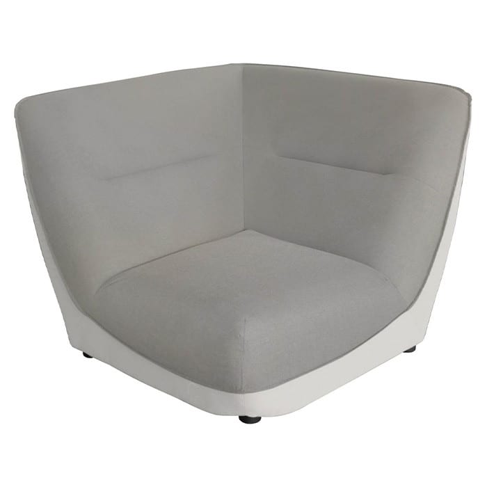 Fauteuil module d'angle aluminium et tissu - Cosi - Châssis crème et coussin gris Fauteuil module d'angle aluminium et tissu - Cosi - Châssis crème et coussin gris
