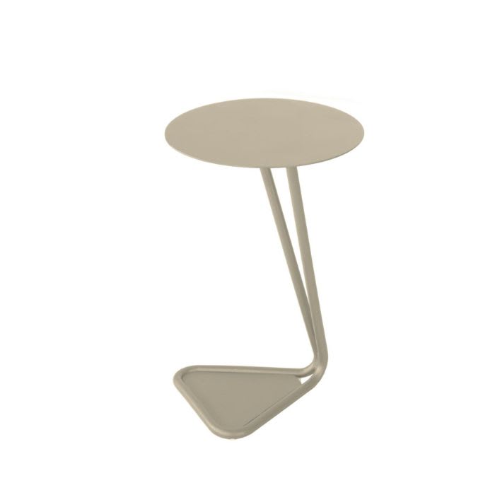 Table basse ronde de jardin aluminium - Eze cr&egrave;me