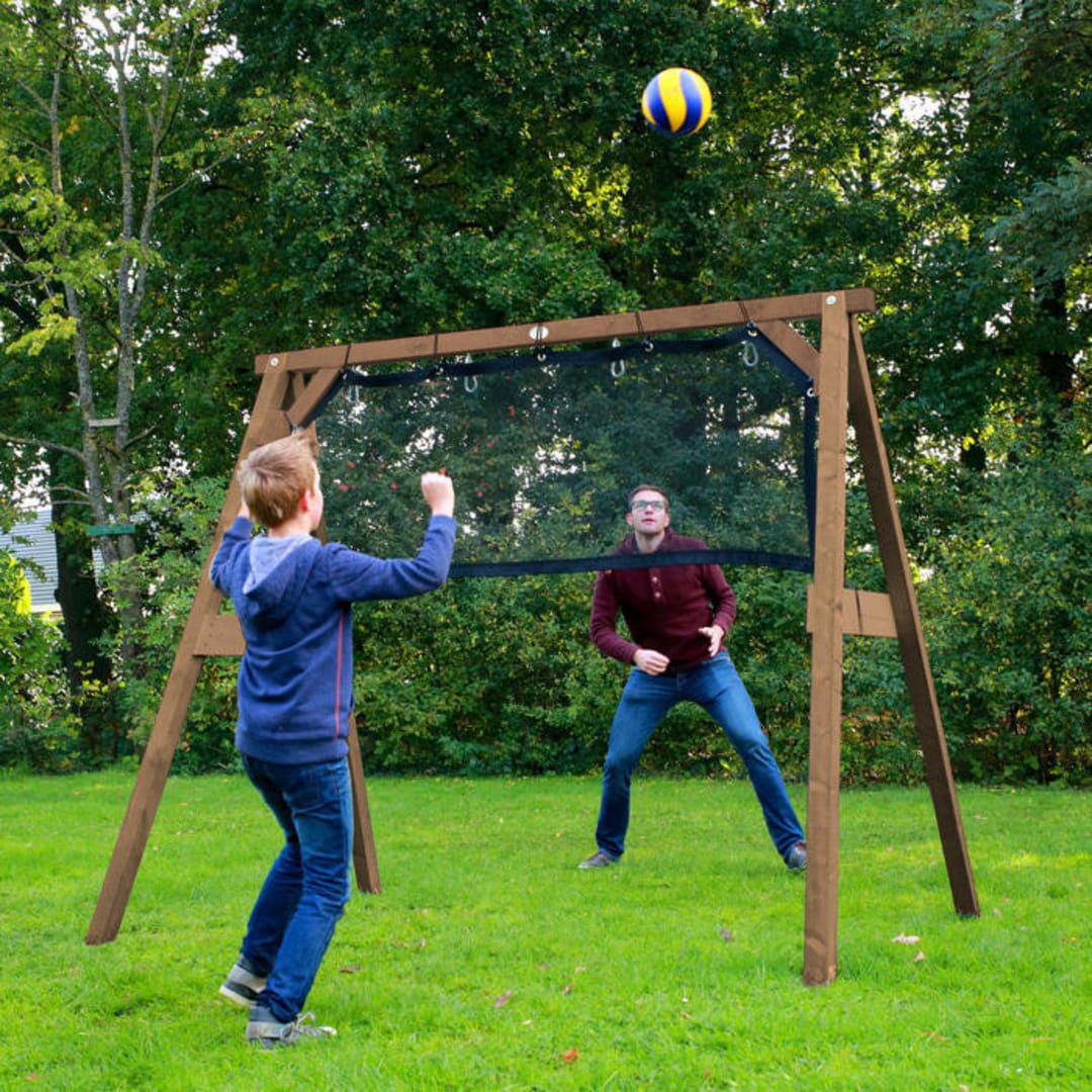 AXI Max Maison Enfant avec Bac à Sable & Toboggan Violet, Aire de Jeux  pour l'extérieur en marron & blanc, Maisonnette / Cabane de Jeu en Bois  FSC