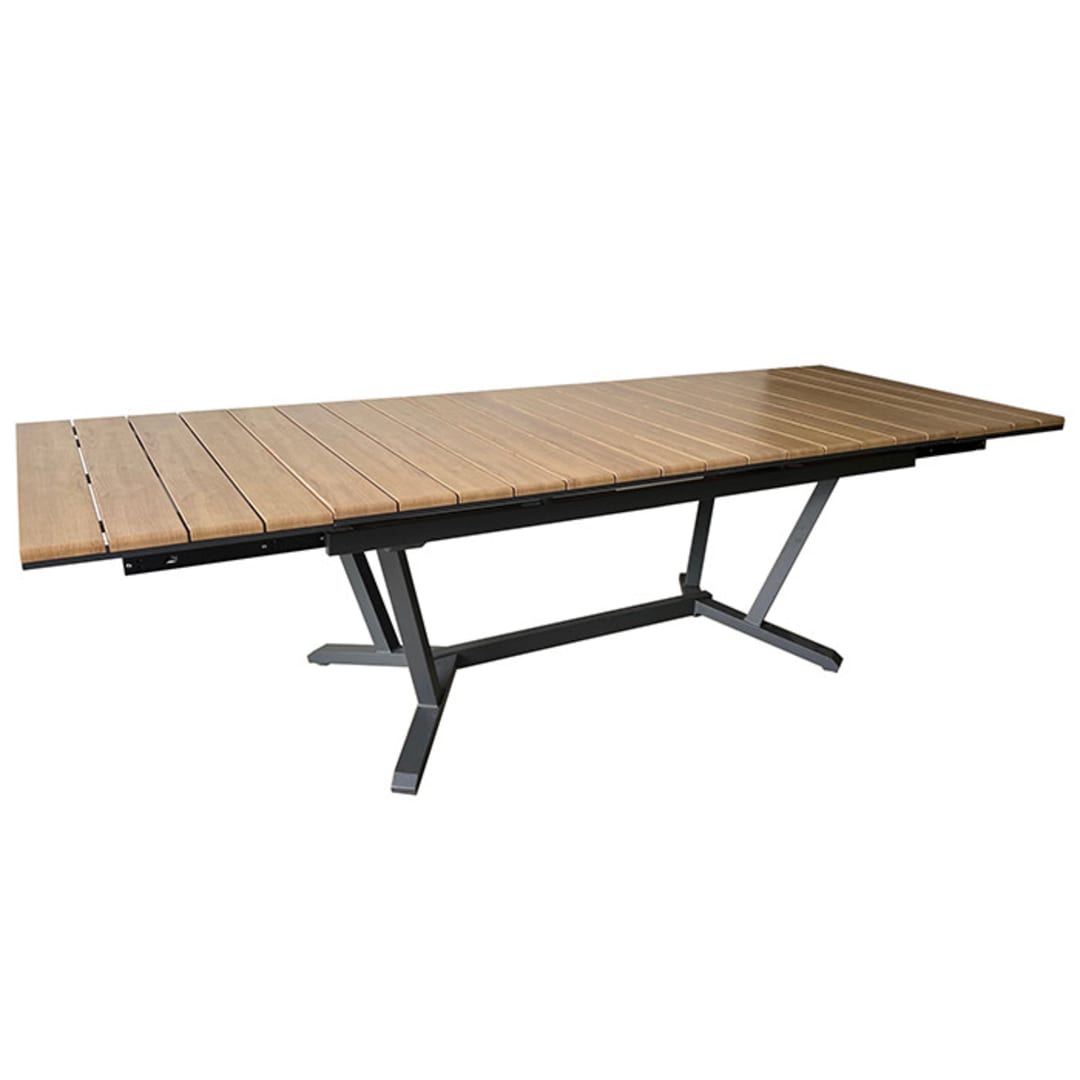 Table de jardin Agra 150/200/250 cm avec plateau Verre - Proloisirs