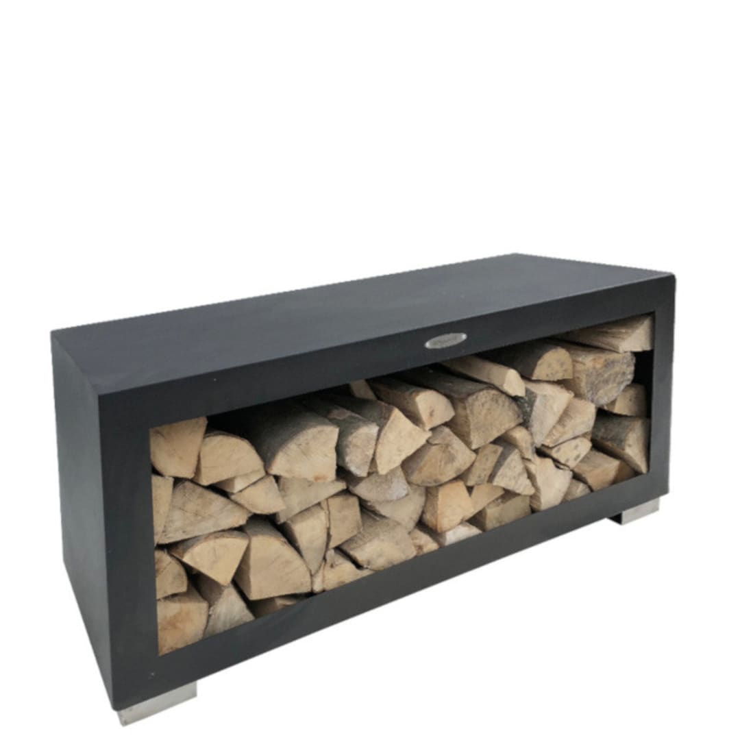 Rangement à bois en acier noir 80x100x25CM, rack pour bois de chauffage,  range-bûches