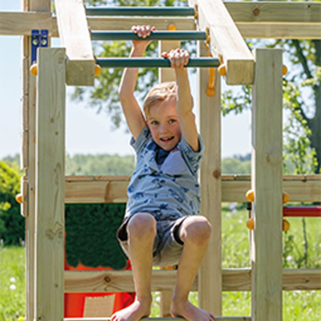 Backyard Discovery Atlantic aire de jeux en bois Avec balançoire / toboggan  / bac de sable / mur d