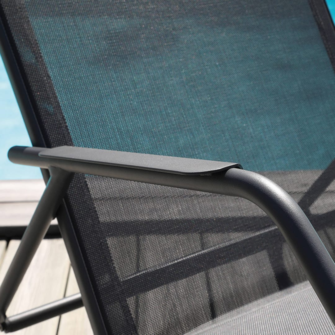 Fauteuil détente de jardin Noa - Acier - Toile - 2 coloris disponibles