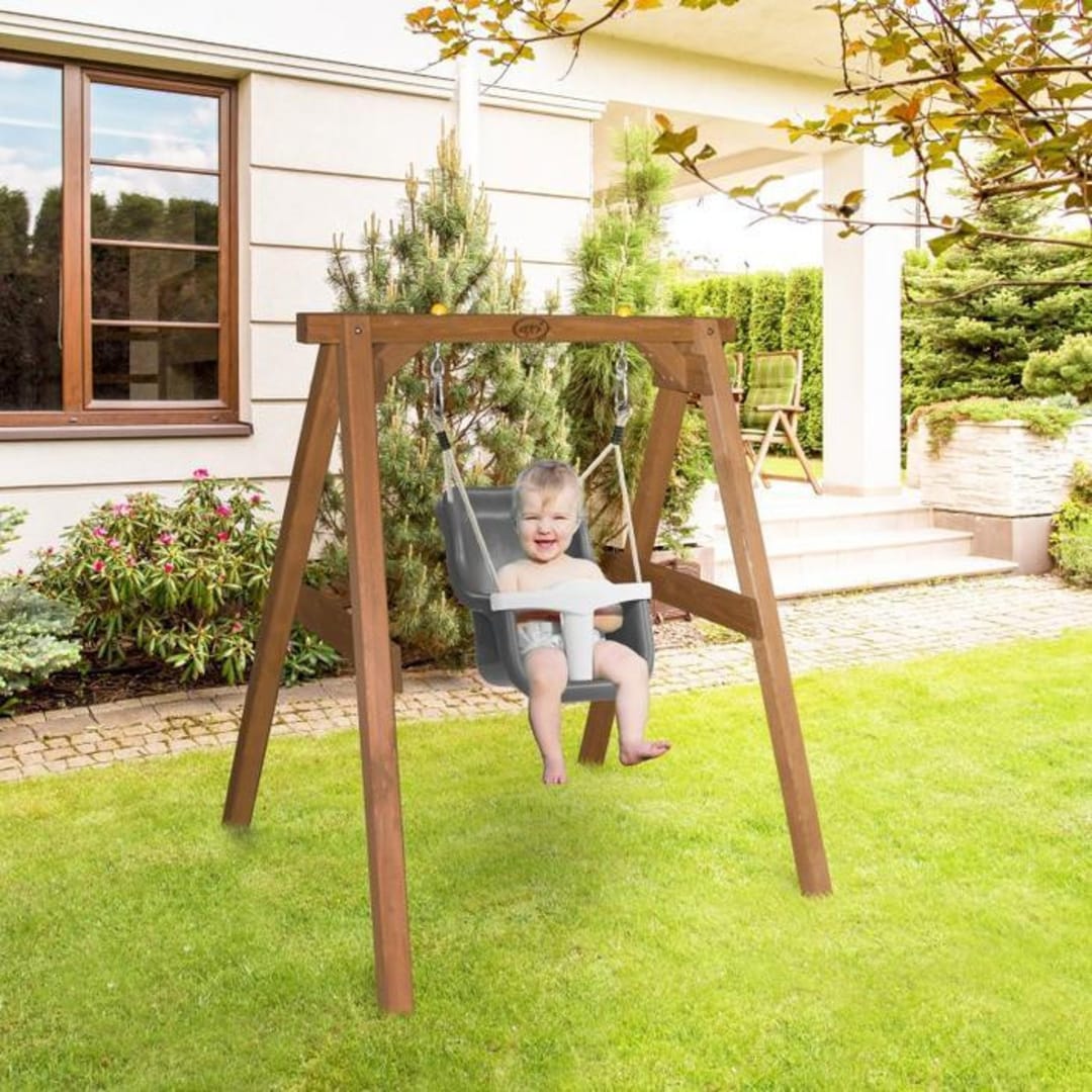 Portique Balançoire pour Bébé en Bois de Hemlock - Axi