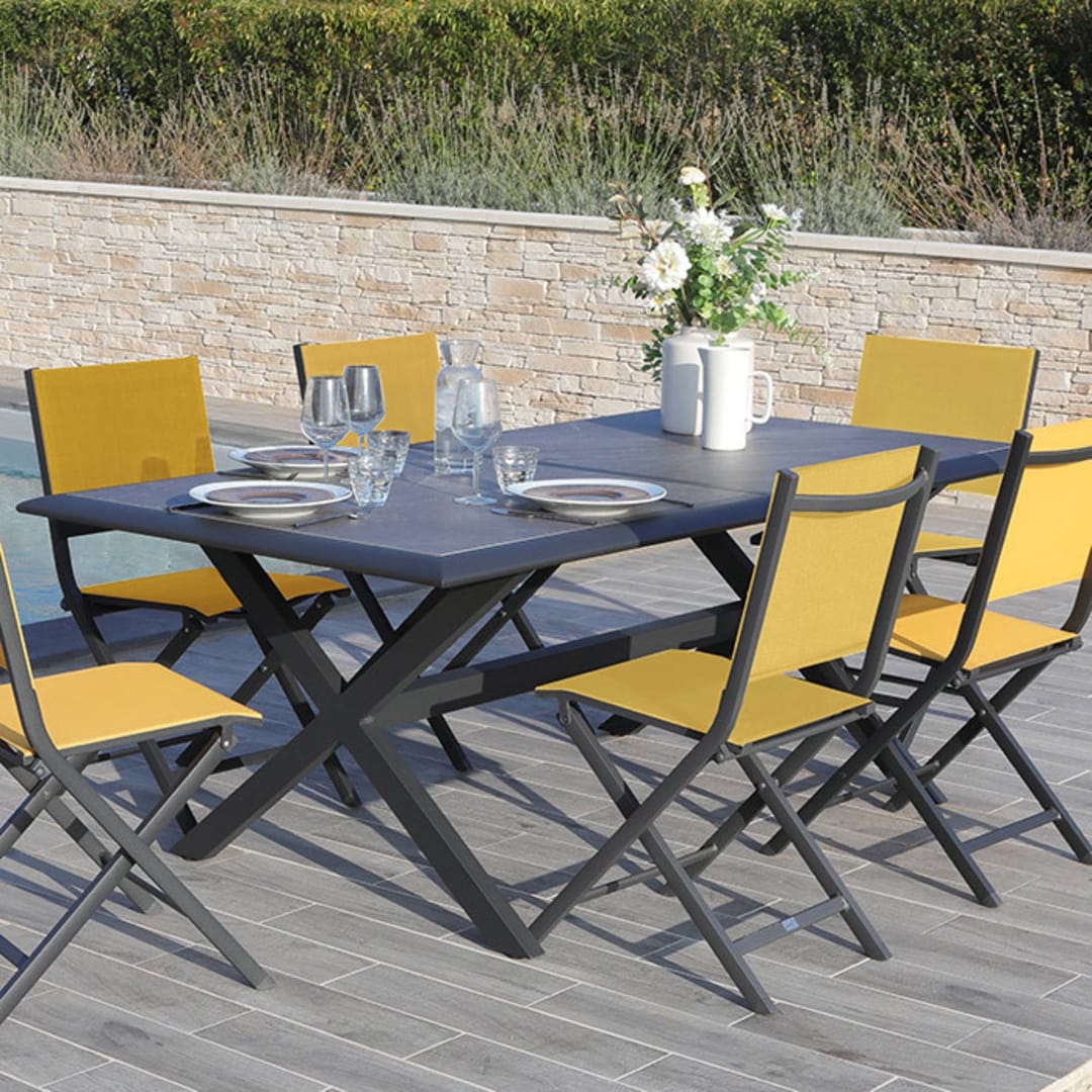 Table de jardin Ceram Aluminium Céramique Kedra® 8 personnes