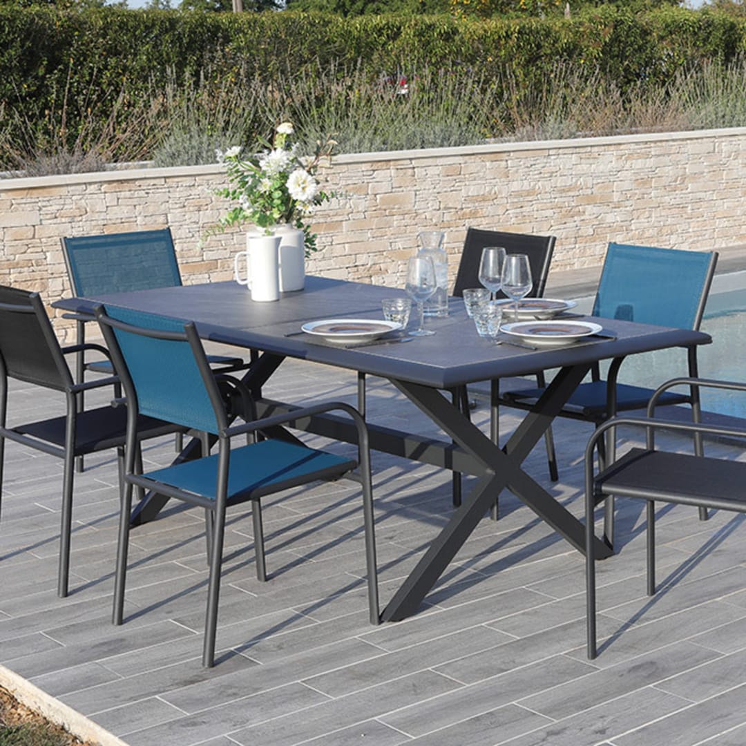 Table de jardin Ceram Aluminium Céramique Kedra® 8 personnes