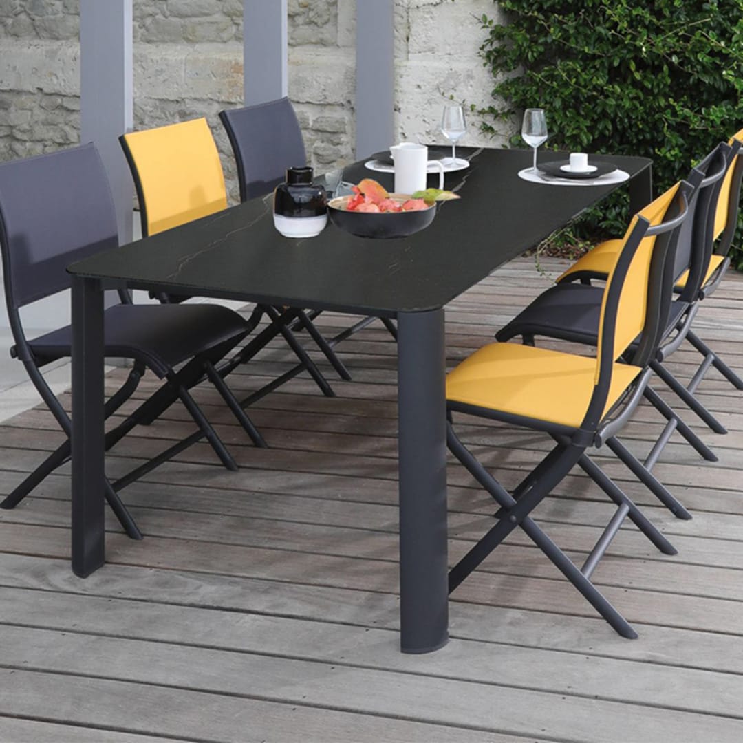 Table de jardin Eole II Aluminium Céramique Kedra® 8 personnes