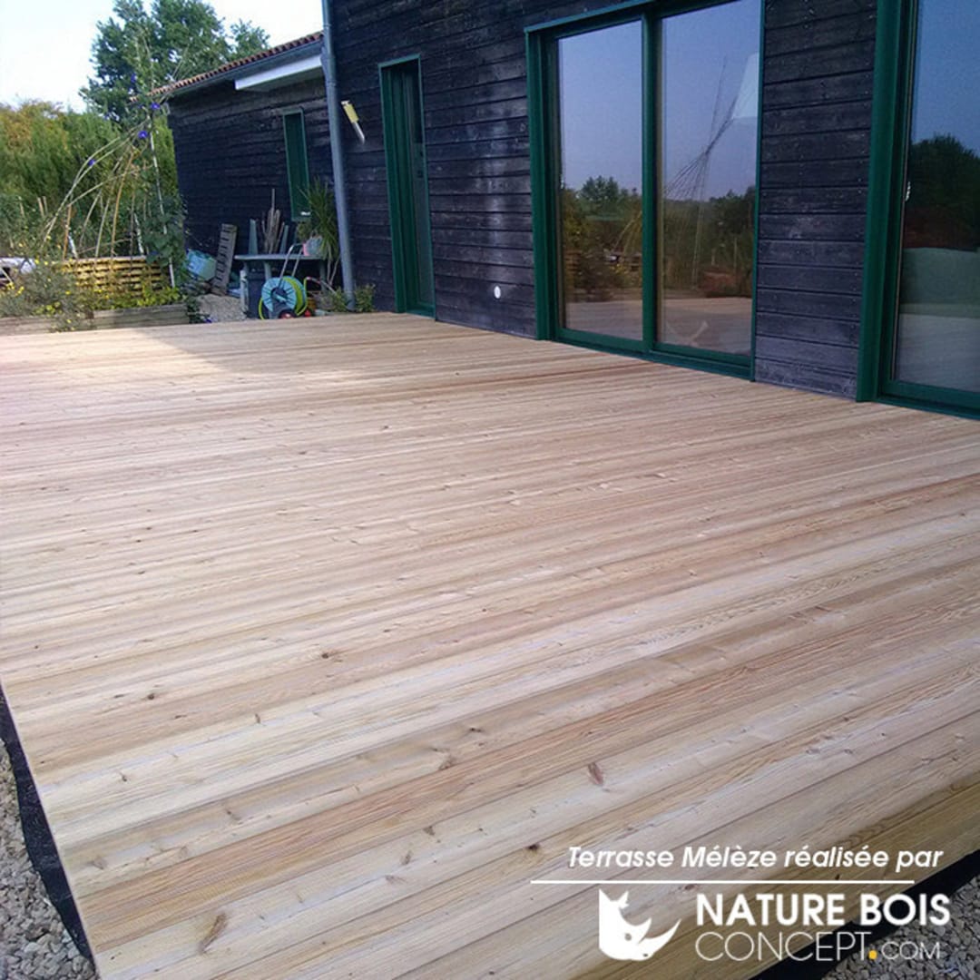 pack terrasse meleze lisse lame lambourde vis foret etage