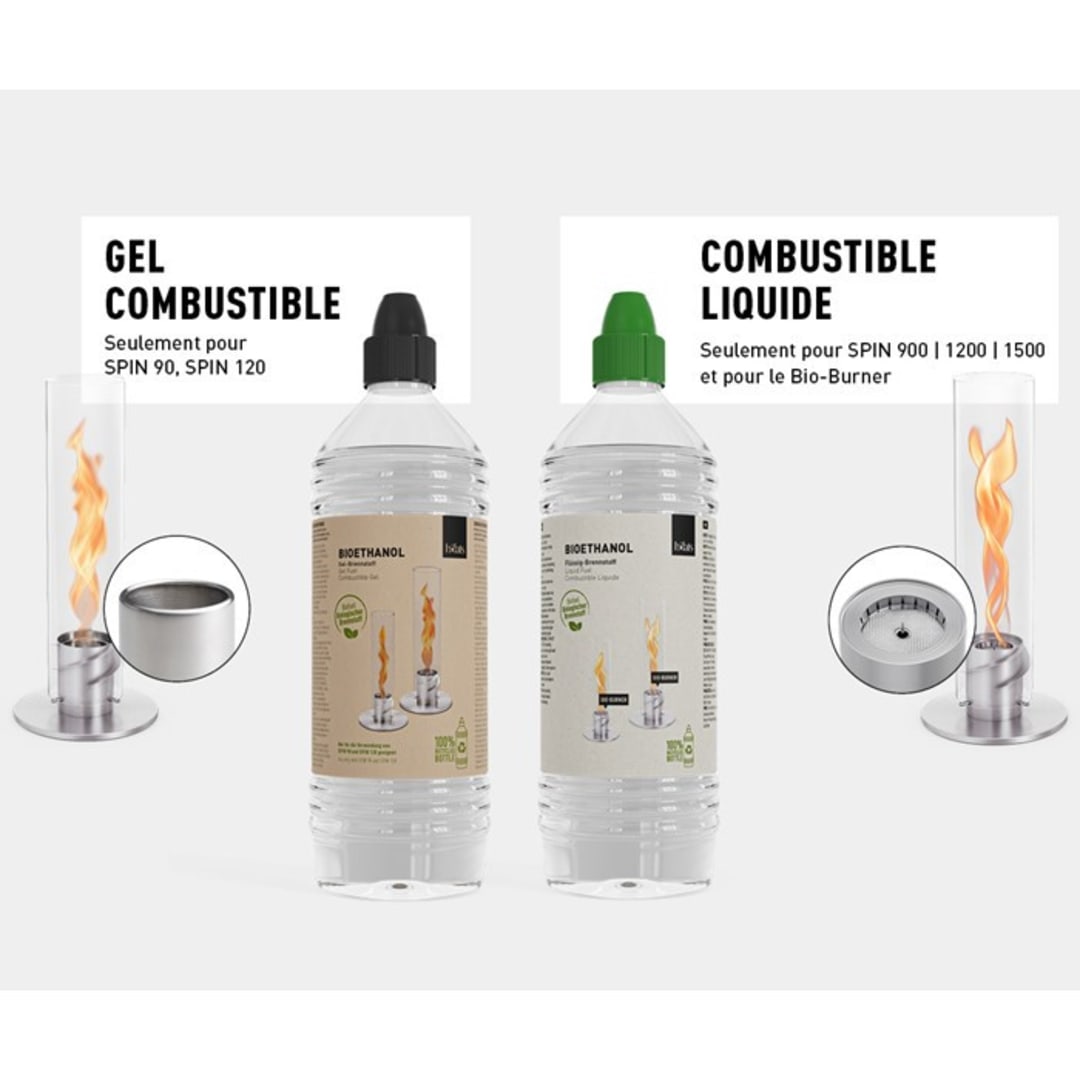 SPIN 1200 - Bio-Burner avec Eco-Ring et Couvercle Extincteur - Hfats