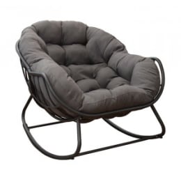 Fauteuil bas de jardin à bascule acier époxy et tissu - Royal Rocking II