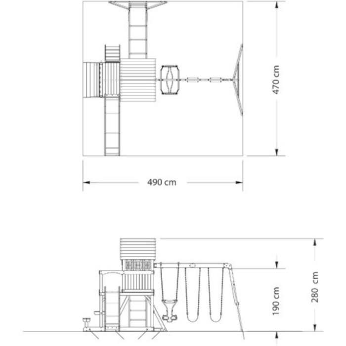 Aire de Jeux en Bois Balançoires Toboggan Springboro Backyard