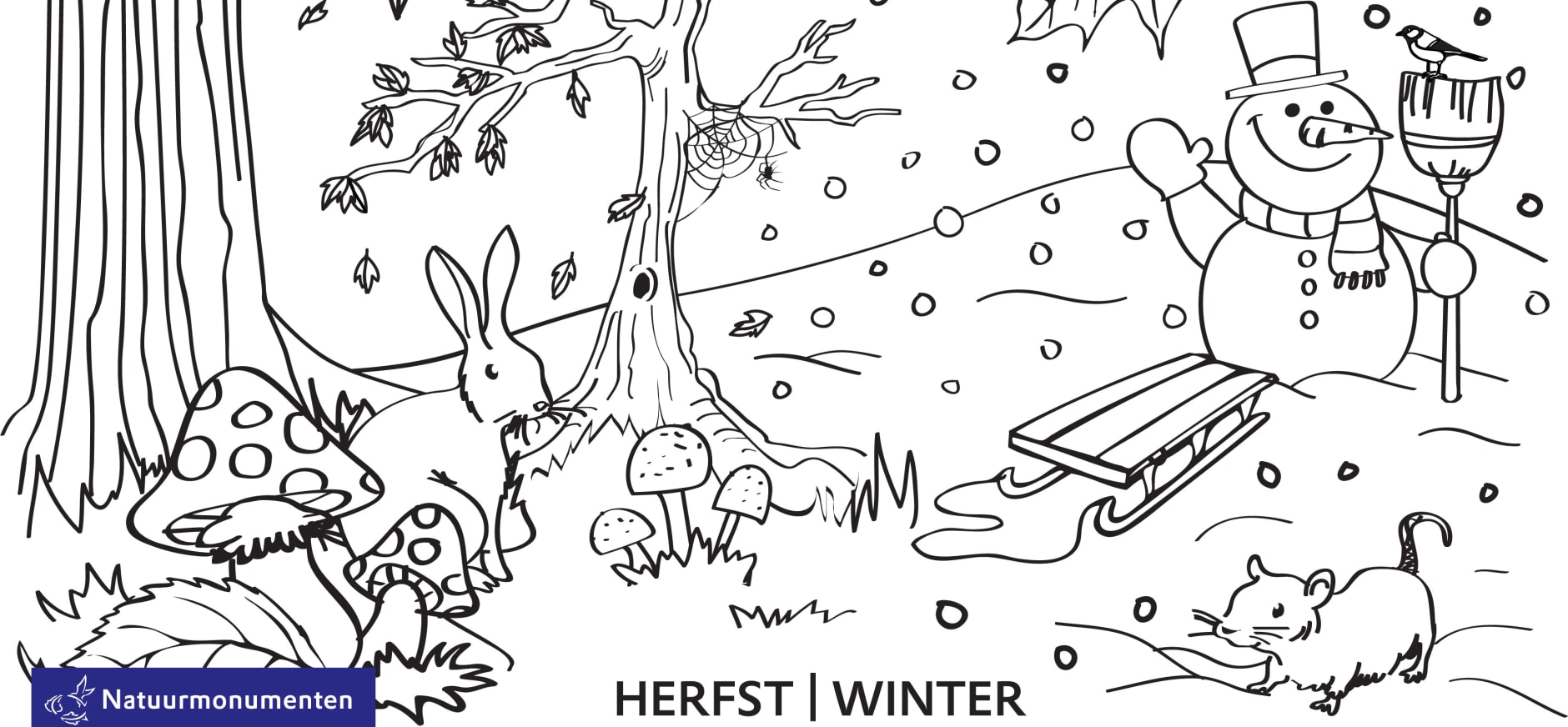 Kleurplaat Winter Natuurmonumenten