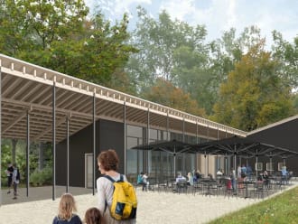 Schets Nieuw Entreegebouw Waterloopbos