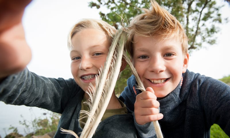 Selfie met de klas naar buiten