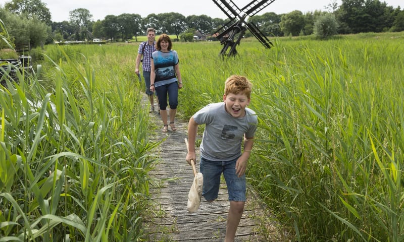 floating walkway in national park Weerribben-Wieden visitors centre De Wieden