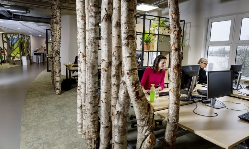 Medewerkers aan het werk op hoofdkantoor