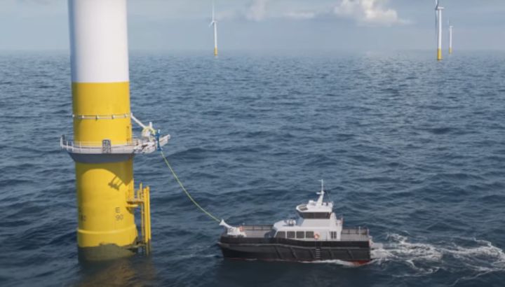 Image:MJR’s innovative all-electric charge point connected to an offshore wind turbine received UK government funding, and is to be deployed in 2022. Picture: MJR