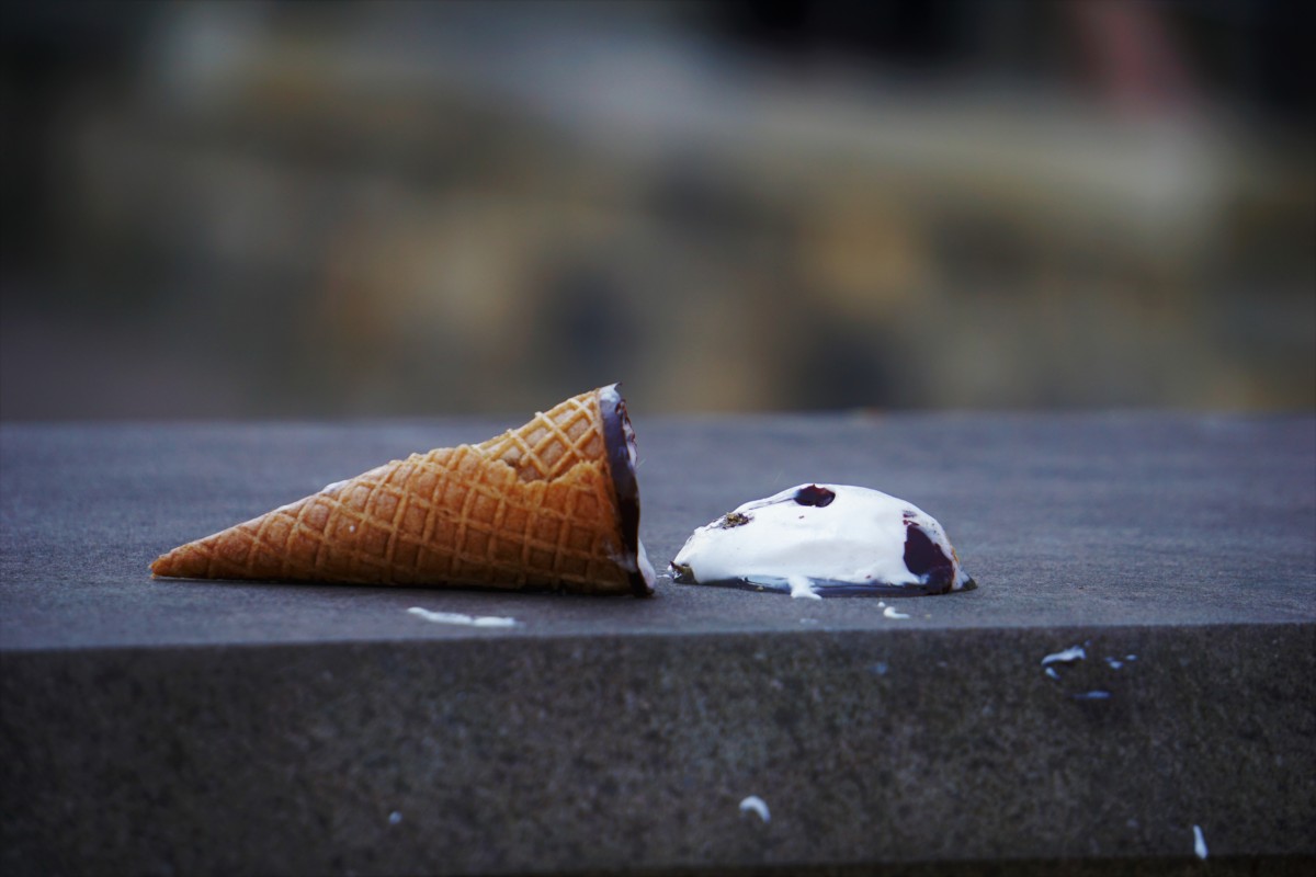 ice cream on the sidewalk