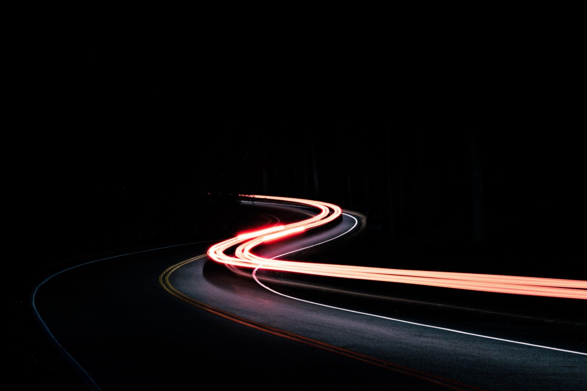 lights of a driving car