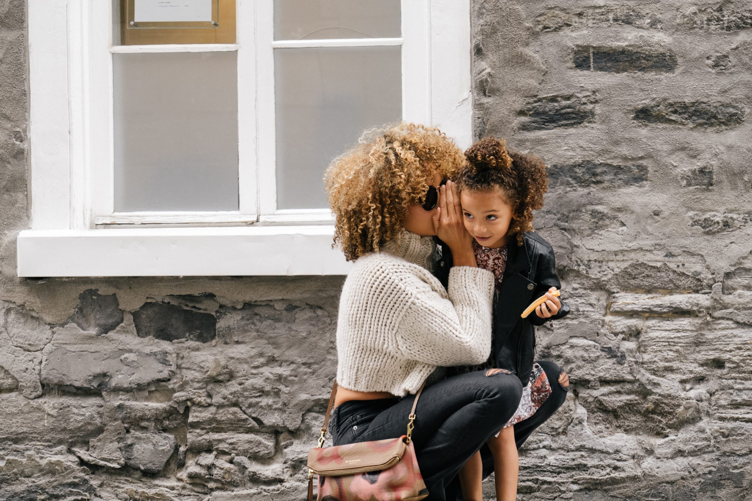 mother and daughter playing together