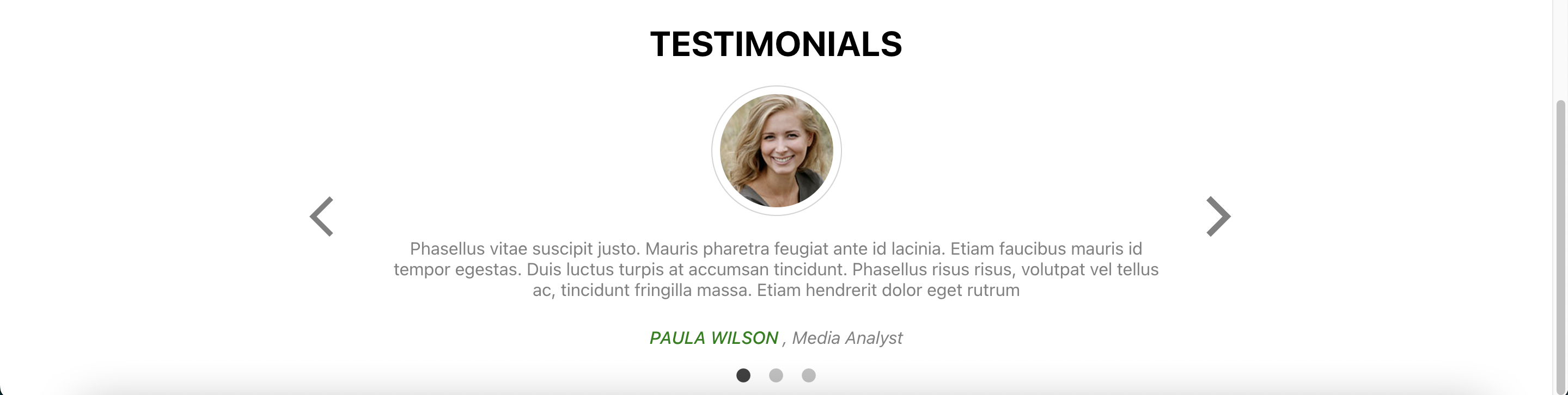 Testimonial slider