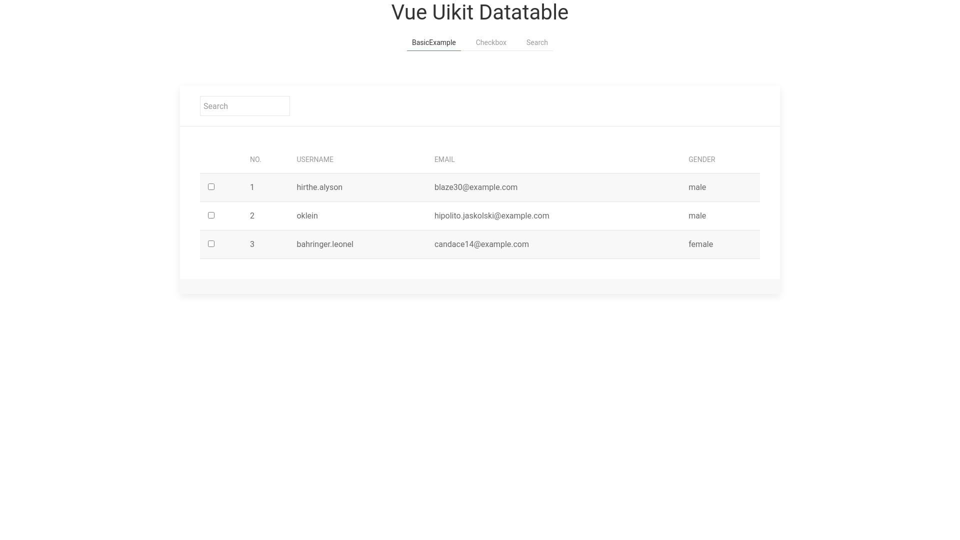 Vue Uikit Datatable