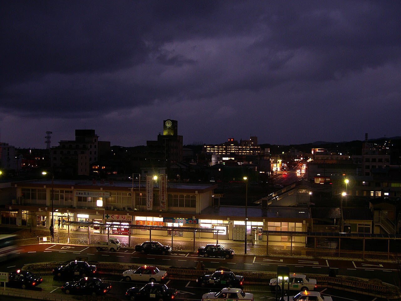 Japanese train station night