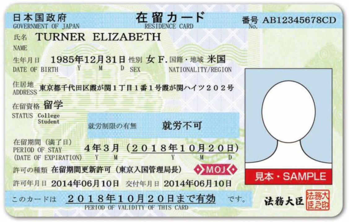 Japan residence card
