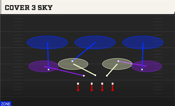 COVER 3 SKY play diagram College Football 27